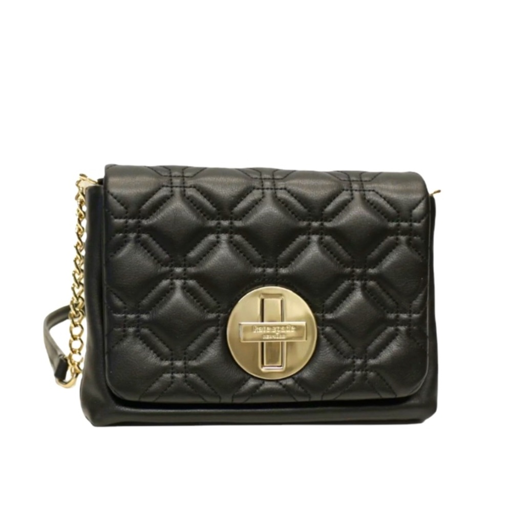 kate spade Astor Court Naomi Quilted Black Leather Crossbody Bag. Flawless.